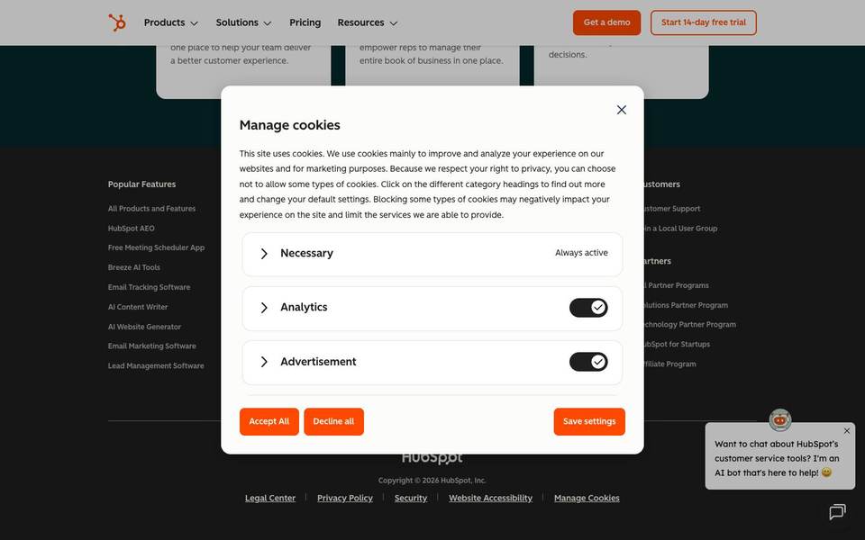 HubSpot customer feedback screenshot